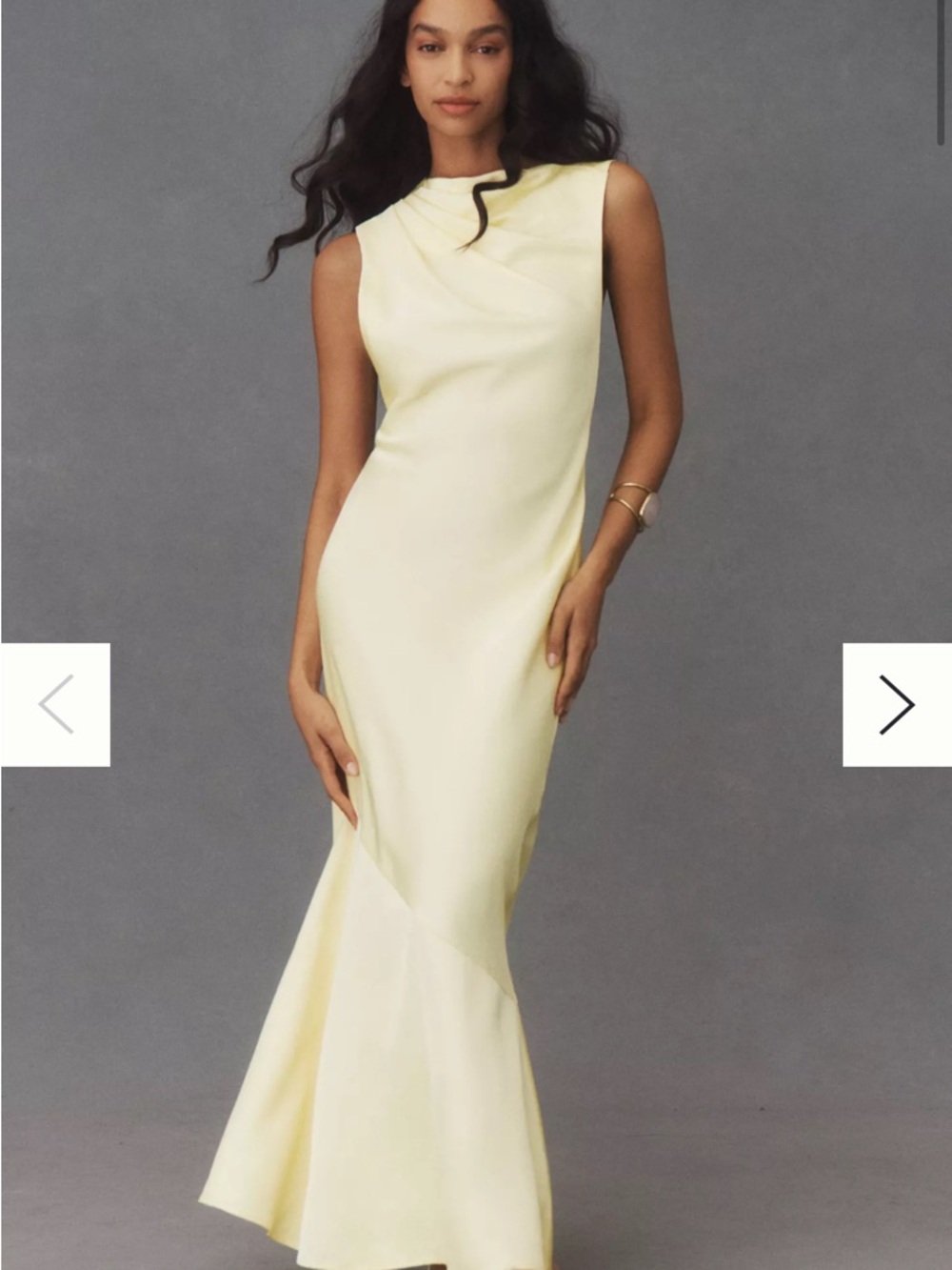 Significant Other Lana Cowl-Neck Tie-Back Satin Maxi Dress.